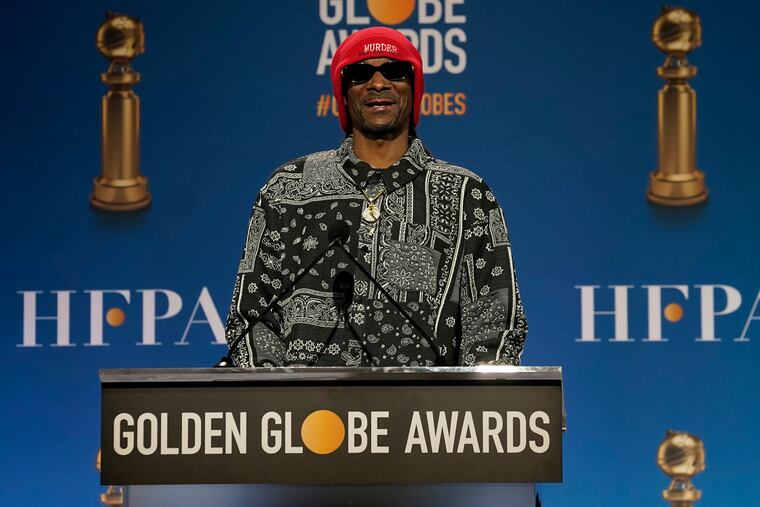 Snoop Dogg announces nominations for the 79th annual Golden Globe Awards at the Beverly Hilton Hotel on Monday.