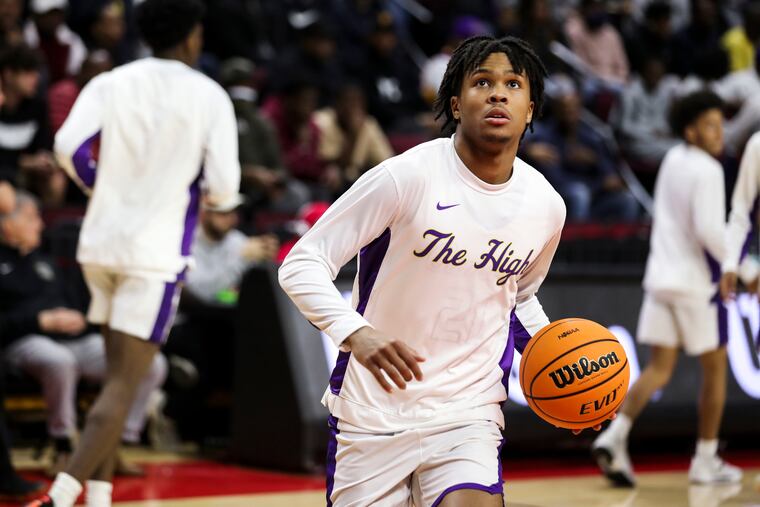 Camden High School junior D.J. Wagner warms up before the NJSIAA Basketball Tournament of Champions Finals at Jersey Mike's Arena in Piscataway, N.J. on Sunday, March 20, 2022. Roselle Catholic won 61-58 in overtime.