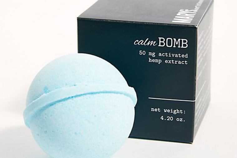 "Calm Bomb" bath bomb including 50 mg of hemp extract from Mary's Nutritionals is sold through Free People for $12.