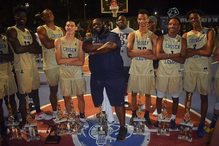 Skip Robinson with his team after winning the Chosen League.