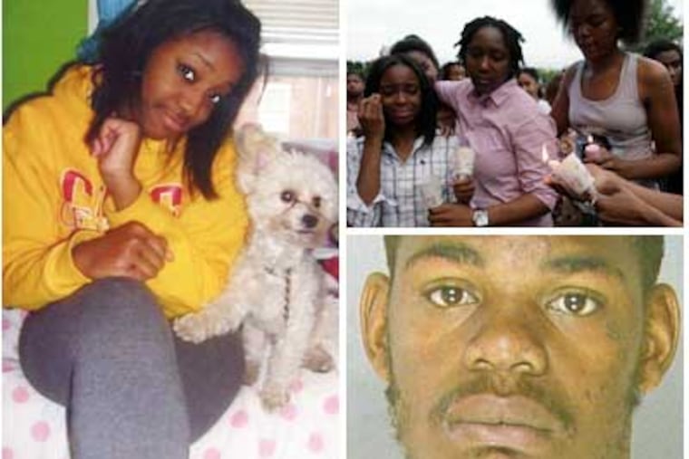Shakuwrah Muhammad, left, a central high graduate, was the victim of stray gunfire between two feuding groups of men. Malik Carter, 18,bottom right turned himself in. Top right: Friends of Shakuwrah Muhammad attend a candle light vigil.