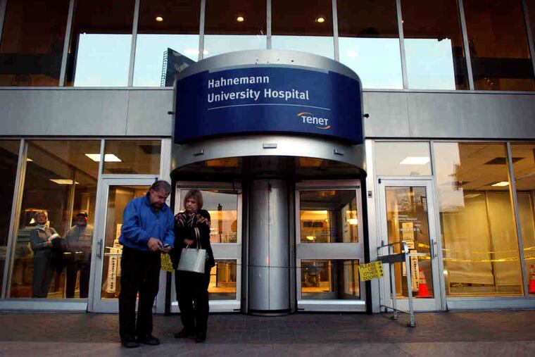 Hahnemann University Hospital is owned by Texas-based Tenet Healthcare Corp., which is fighting off a takeover bid by Community Health Systems.