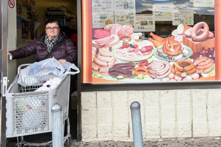 Customers leave Petrovsky Market on Friday morning, March 3, 2017.