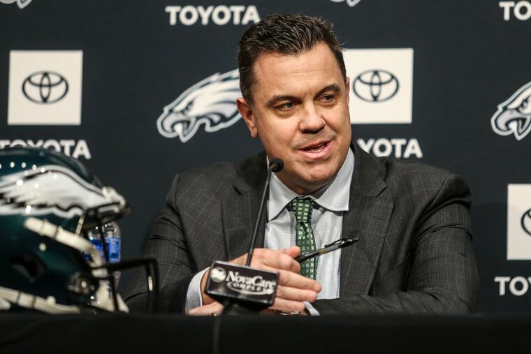 Eagles player personnel vice president Andy Weidl at the Nova Care Center in April.