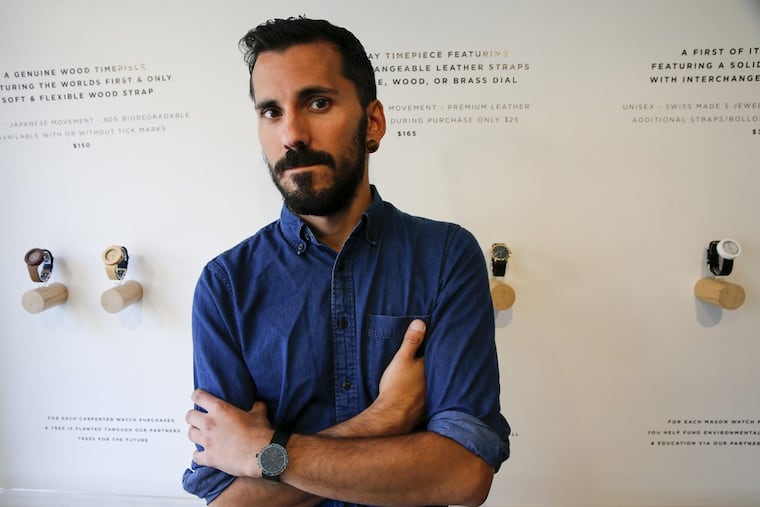 Founder and lead designer Lorenzo Buffa at Analog headquarters in South Philadelphia.