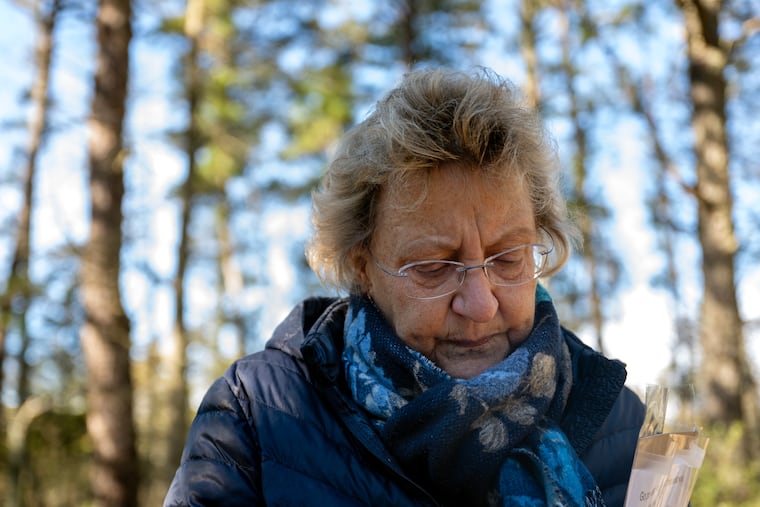 Sue Quackenbush on Lost Lane Road in Woodland Township Monday, Jan. 12, 2026. In April 2024, her daughter, Danielle Lopez, disappeared farther up the dirt road while camping with her boyfriend in New Jersey's Brendan T. Byrne State Forest. She is offering a $25,000 reward for information leading to solving the case.