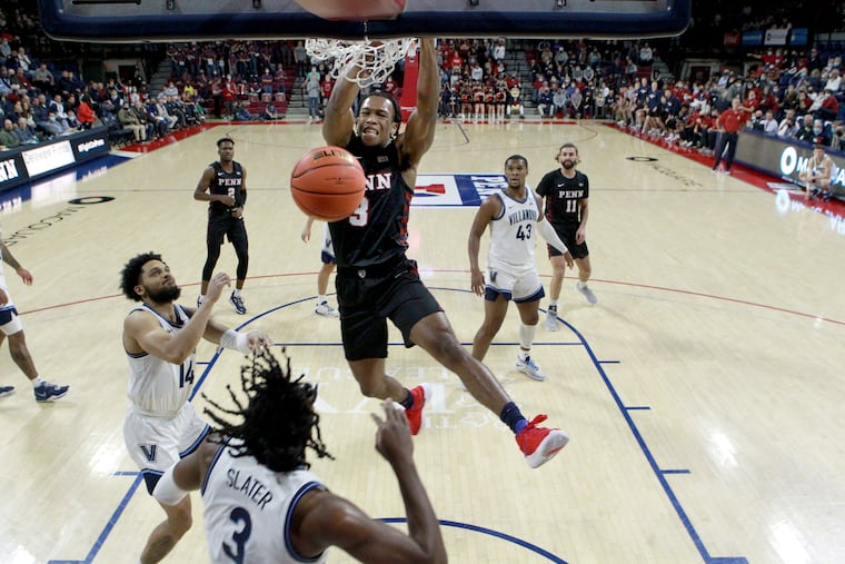 Jordan Dingle of Penn (center) ranks third in the nation in scoring and will lead the Quakers in a road test against Yale Saturday in a weekend of college basketball story lines.