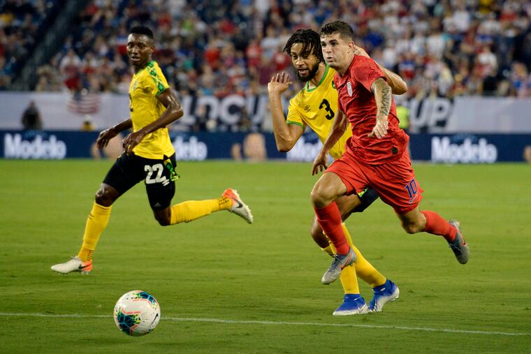 Hershey native Christian Pulisic scored twice in the second half, and the United States beat Jamaica 3-1 on Wednesday night for a berth against Mexico in the CONCACAF Gold Cup final.