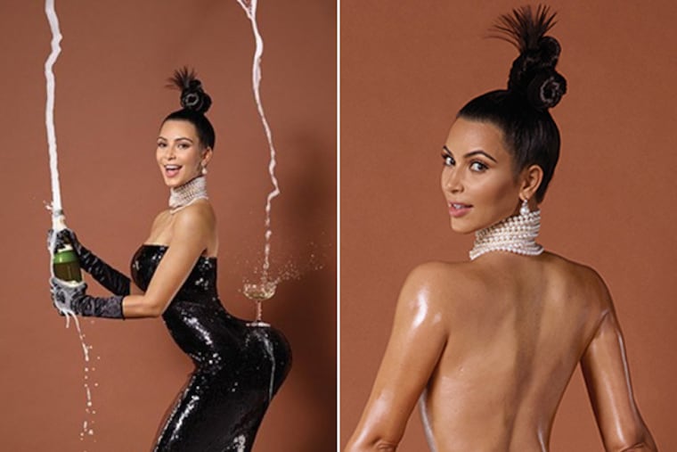 Detail of cover of Paper magazine with Kim Kardashian.