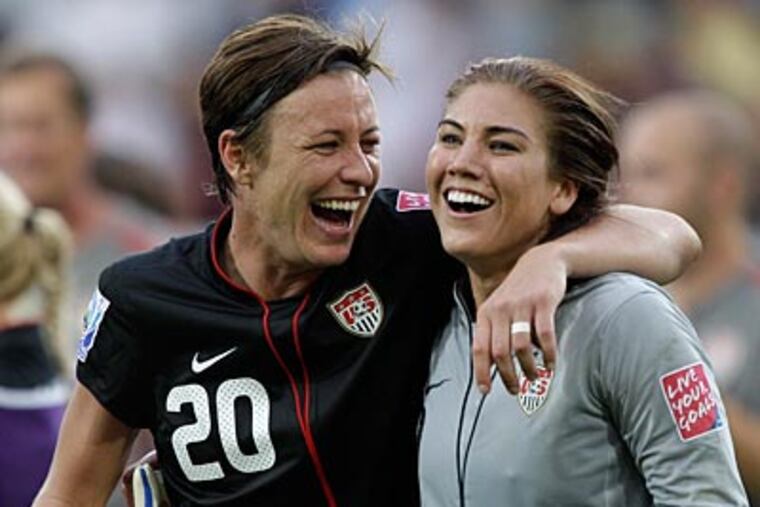 Led by Abby Wambach and Hope Solo, the United States women's team looks to advance to its third World Cup final. (Marcio Jose Sanchez/AP)
