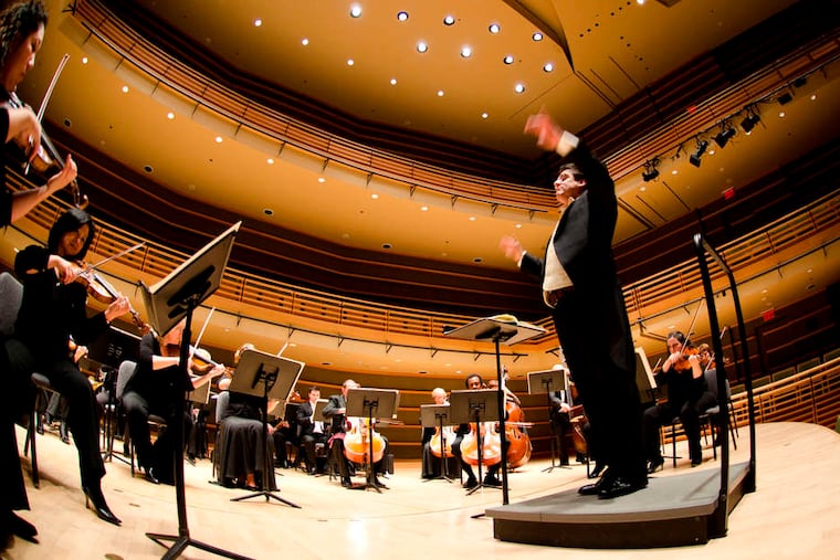 The Chamber Orchestra of Philadelphia in the Perelman Theater with its former leader, Dirk Brosse.