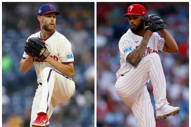 The Phillies have two aces in right-hander Zack Wheeler (left) and lefty Cristopher Sánchez.