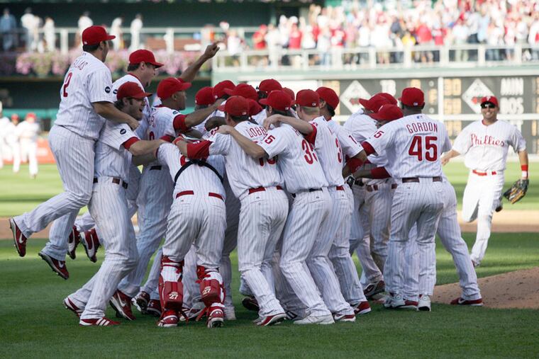 The Phillies ended a 14-year playoff drought after beating the Nationals for the NL East title at Citizens Bank Park. (Yong Kim/ Philadelphia Daily News)