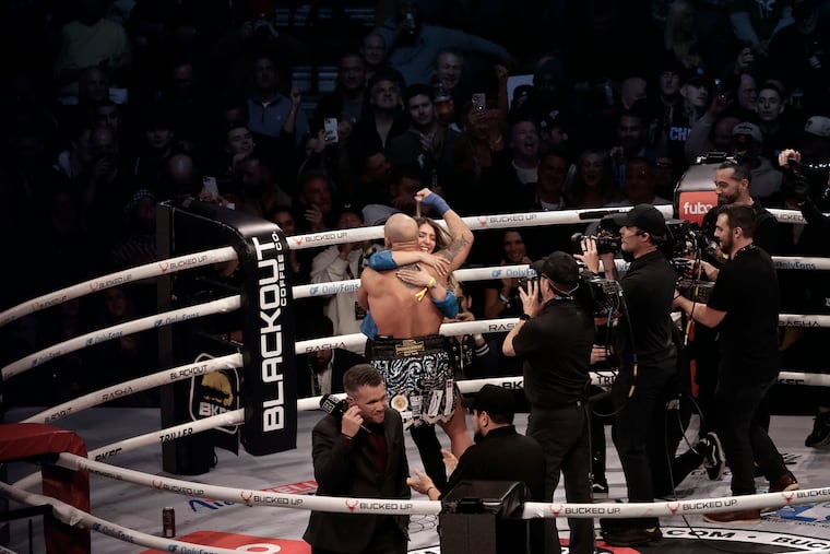 Philly middleweight Johnny "Cannoli" Garbarino proposed to his girlfriend after he defeated Apostle Spencer at KnuckleMania V at the Wells Fargo Center in Philadelphia on Saturday, January 25, 2025.