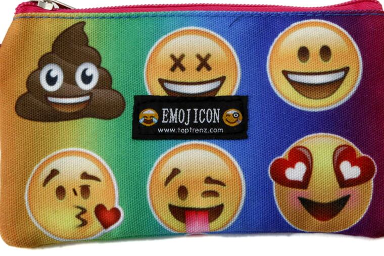 Purse, Confetti & Friends, $14. All the emoji items are available at Down 2 Earth Kids, 418 Germantown Pike, Lafayette Hill, 610-941-3336.