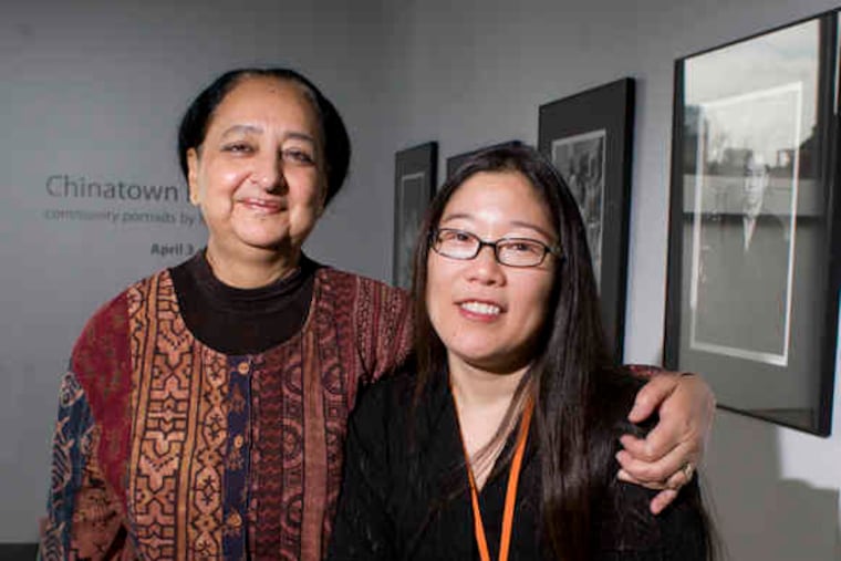 Eva Ray and Gayle Isa (right) are leaders of the Asian Arts Initiative, which had to move for Convention Center expansion.