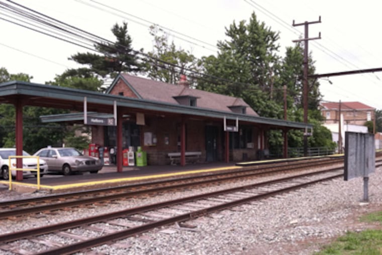A Warrington man who killed his wife and son was said to have laid down on tracks near the Hatboro station off Penn Street. He was killed by a train. (Diane Mastrull / Staff)