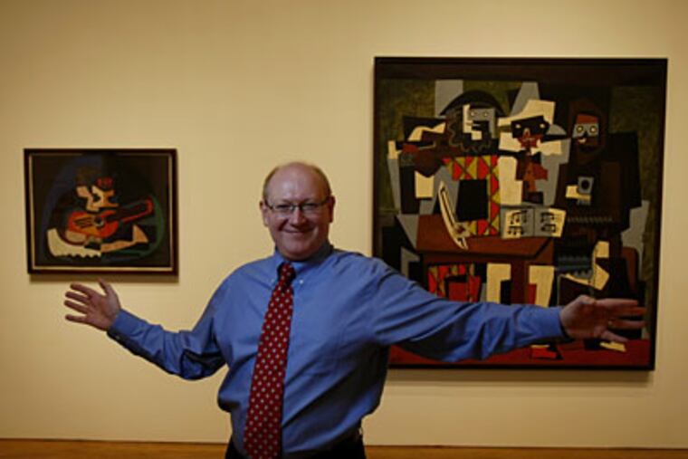 Michael Taylor, the Philadelphia Museum of Art's curator of modern art, in front of two Picasso paintings. ( Michael S. Wirtz / Staff Photographer )