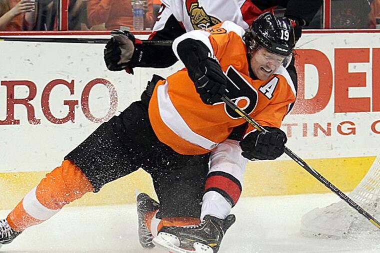 Scott Hartnell missed 16 games with a fractured foot this season. (Yong Kim/Staff Photographer)