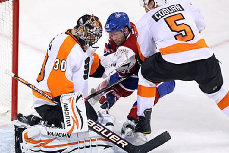 The Flyers' offense and defense fell apart in last night's 5-1 loss to the Canadiens. (Ryan Remiorz/Canadian Press/AP)
