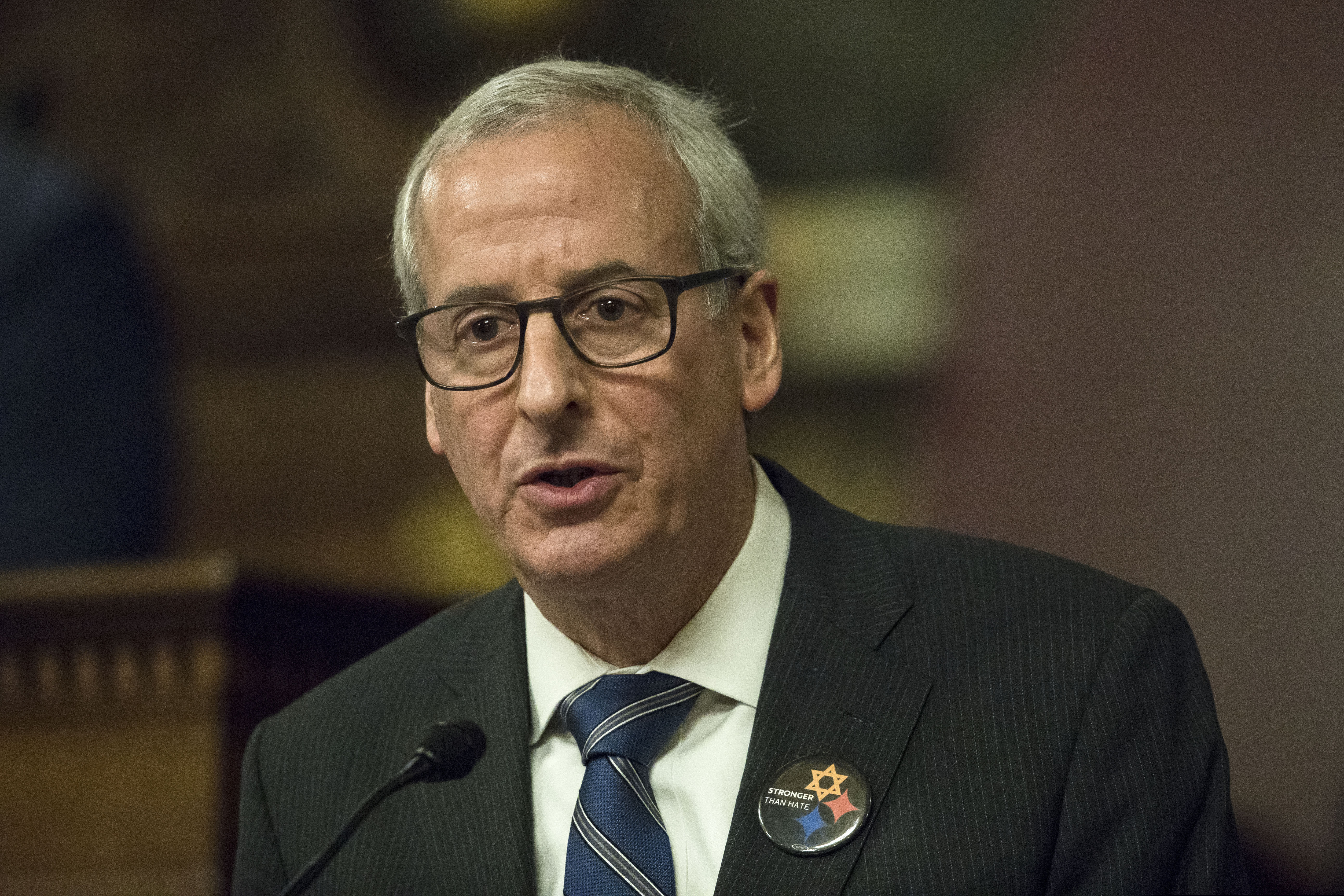 State Rep. Dan Frankel (D., Allegheny) speaks before a joint session of Pennsylvania lawmakers who came together to commemorate the victims of the Pittsburgh synagogue attack that killed 11 people on April 10, 2019.