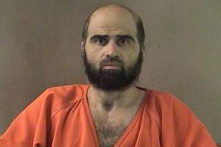 Undated file photo provided by the Bell County Sheriff's Department shows Nidal Hasan the Army psychiatrist charged in the deadly 2009 Fort Hood shooting rampage that left 13 dead. (Bell County Sheriff's Department, via AP)