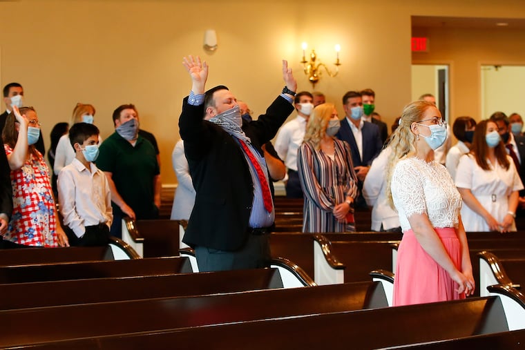 Members of the Solid Rock Baptist Church in Berlin, Camden County, attended service last Sunday. The church defied New Jersey Governor Phil Murphy's shutdown order and opened for in-person service.
