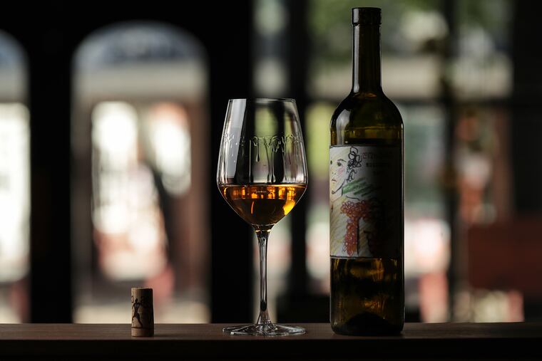 A glass of Do Re Mi wine at Bloomsday Cafe in Philadelphia, PA on September 23, 2019.