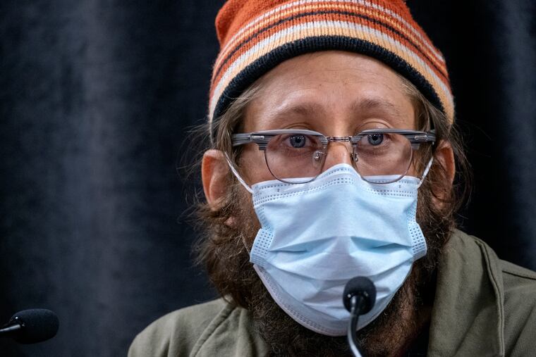 American journalist Danny Fenster speaks at a news conference at John F. Kennedy Airport in New York on Tuesday.