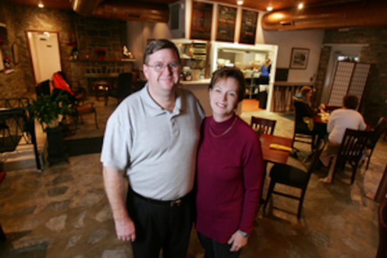 Owners Craig and Nancy Dill Miller , a chocolate specialist, at their new Station Bistro in Kimberton, Chester County.