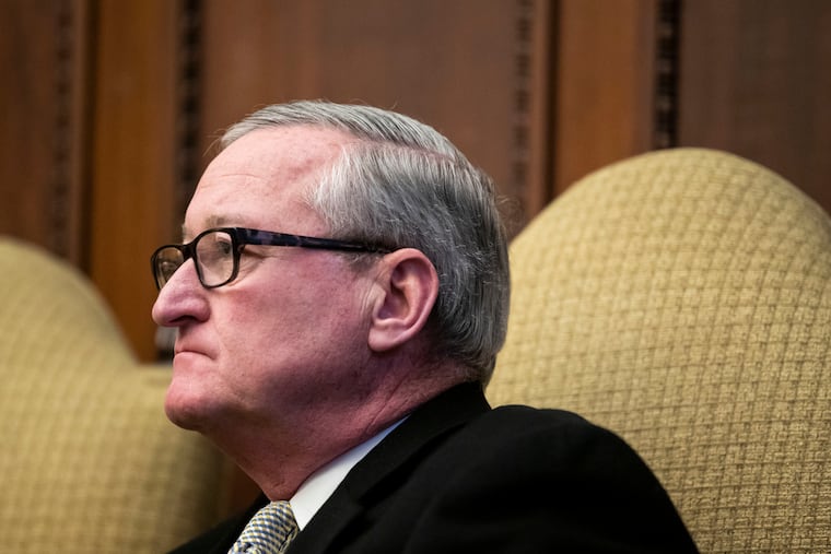 Mayor of Philadelphia Jim Kenney listens during a news conference Monday in City Hall. In a letter to City Council Tuesday, Kenney said he will pocket veto six bills passed by City Council this year.