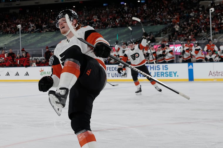 Owen Tippett scored two goals in Saturday's Stadium Series against the New Jersey Devils.