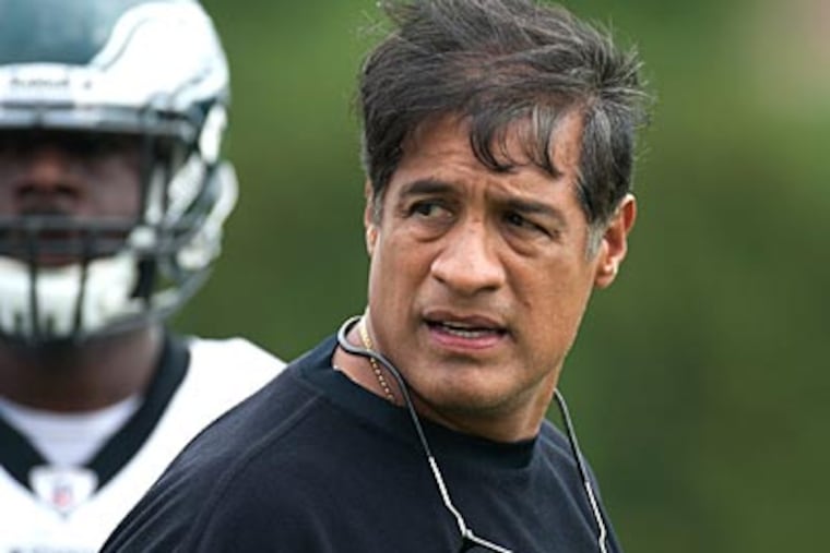 Juan Castillo is in his first season as the Eagles defensive coordinator. (Clem Murray/Staff file photo)