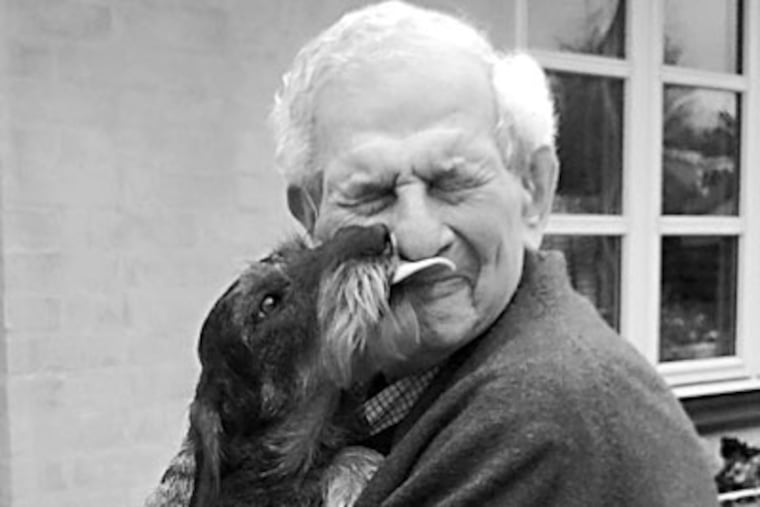 David C. Geliebter, with friend Torben.