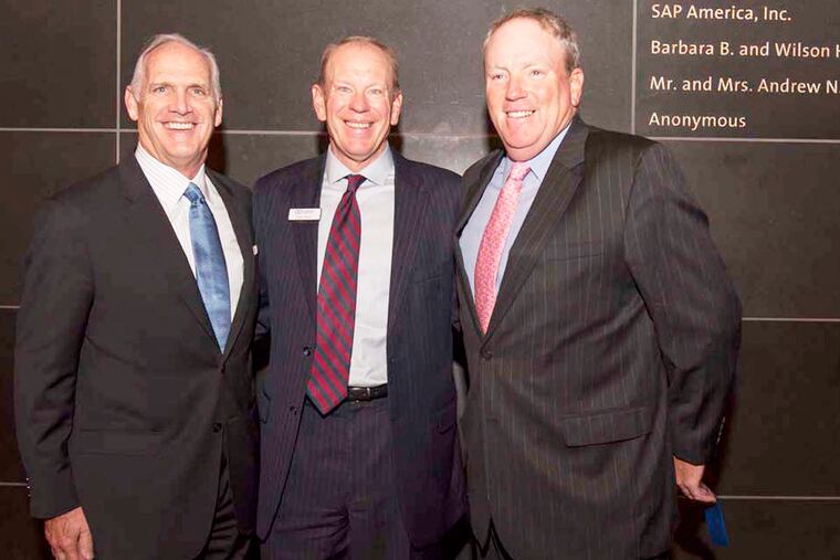 Independence Blue Cross CEO Daniel Hilferty,<MC> the Caron Award of Excellence honoree (left), with Caron Treatment Centers CEO Douglas Tieman (center) and Casey Duffy, a board member.
MAGGIE HENRY CORCORAN.....