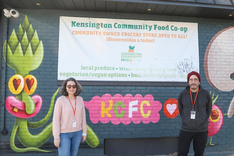 Alexis Gitman and Gary Zavodnick, employees at the Kensington Community Food Co-op.