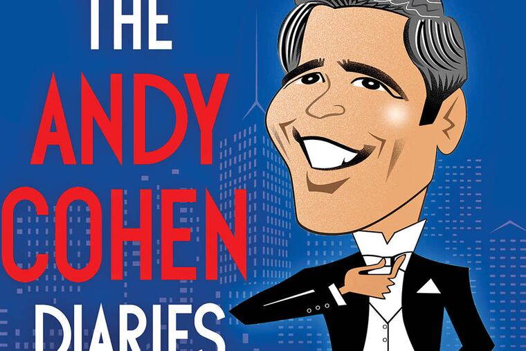 Handout art of Andy Cohen, an executive producer at Bravo, and also a cover scan of his new book.