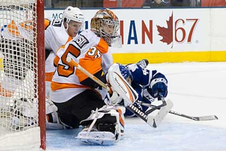 Sergei Bobrovsky shut out the Maple Leafs in the Flyers' first preseason game. (Chris Young/AP)