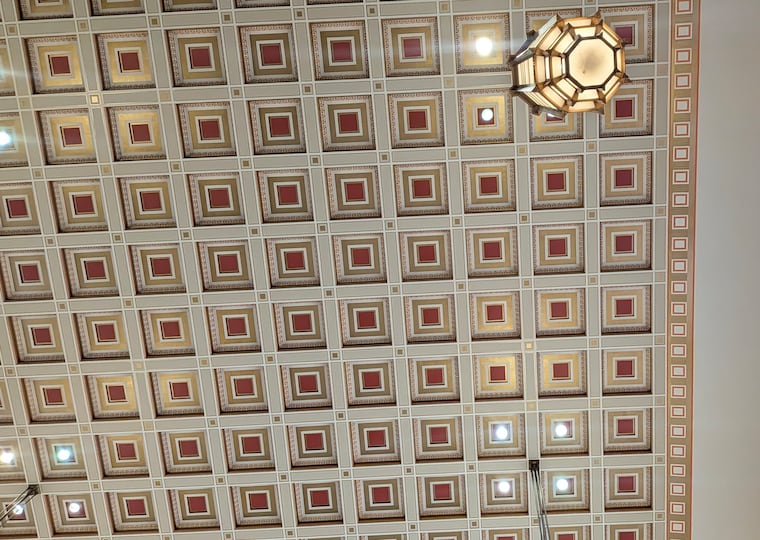 The newly restored ceiling at Philadelphia's 30th Street Station. Photo taken on Thursday, Aug. 27, 2026