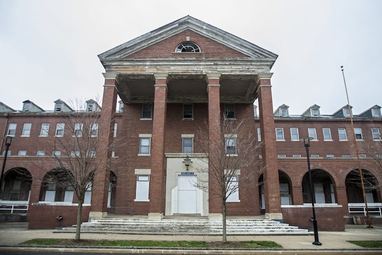 The west facing facade of the barracks building on 12th Street in the Navy Yard.