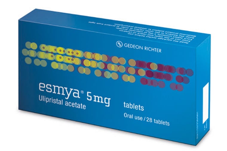 In Europe, ulipristal acetate is marketed as Esmya to treat bleeding from uterine fibroids.