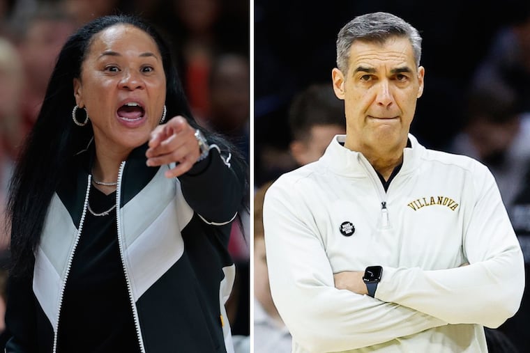 South Carolina coach Dawn Staley, left, and former Villanova coach Jay Wright will throw the ceremonial first pitches ahead of Game 1 of the NLCS.
