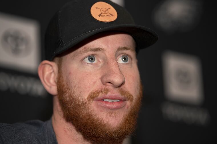 Carson Wentz said Monday that it's his goal to be ready by OTAs.