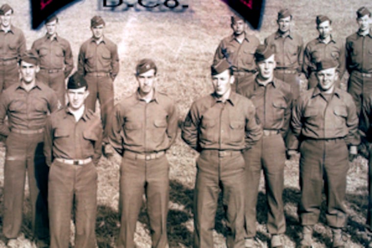Second Ranger Battalion, including Lomell (first row, right), took out German artillery near Pointe du Hoc on D-Day.