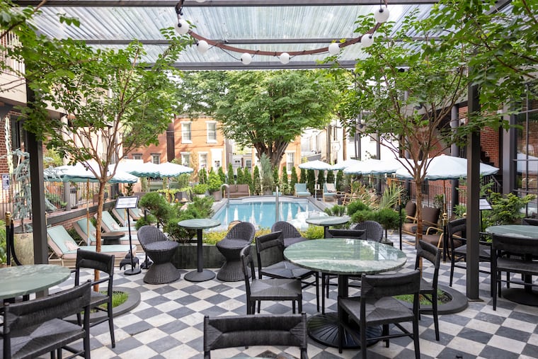 Outdoor seating at Caletta, which offers a special aperitivo menu from 4 to 7 p.m. Wednesdays through Fridays.