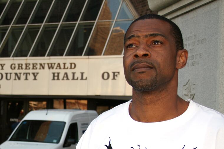 Perman Pitman outside the Camden County Courthouse in 2010.