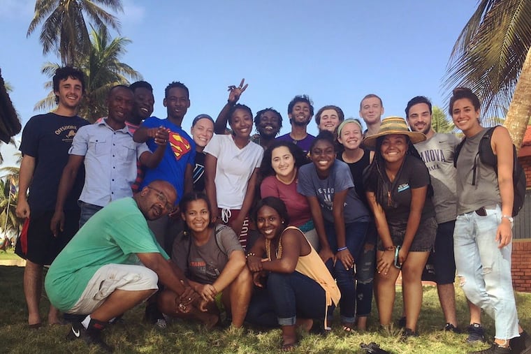 Villanova University students shooting the documentary in Ghana.