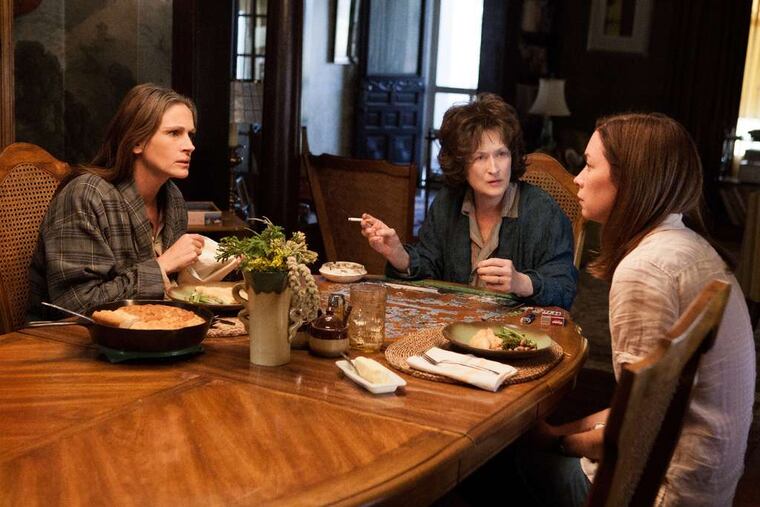 In "August: Osage County," the all-star cast includes (from left) Julia Roberts, Meryl Streep, and Julianne Nicholson.