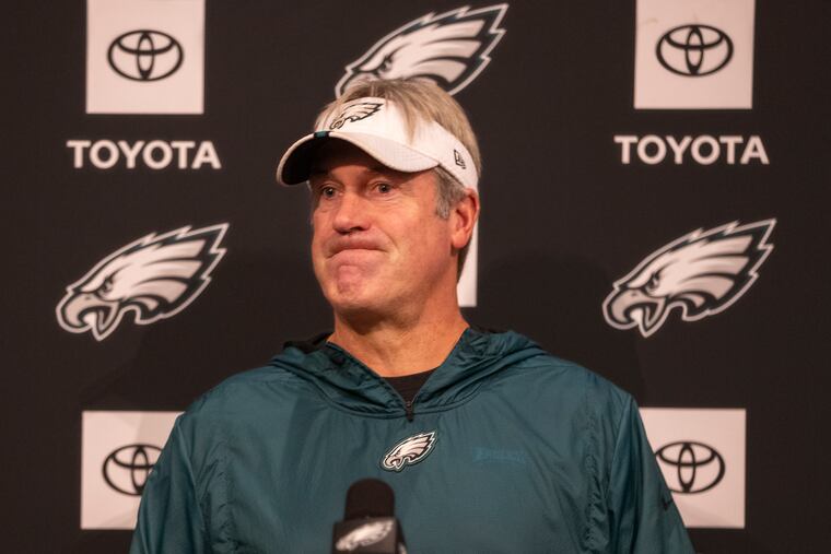 Eagles coach Doug Pederson reacting to a question about the loss in Minnesota during his Monday press conference.