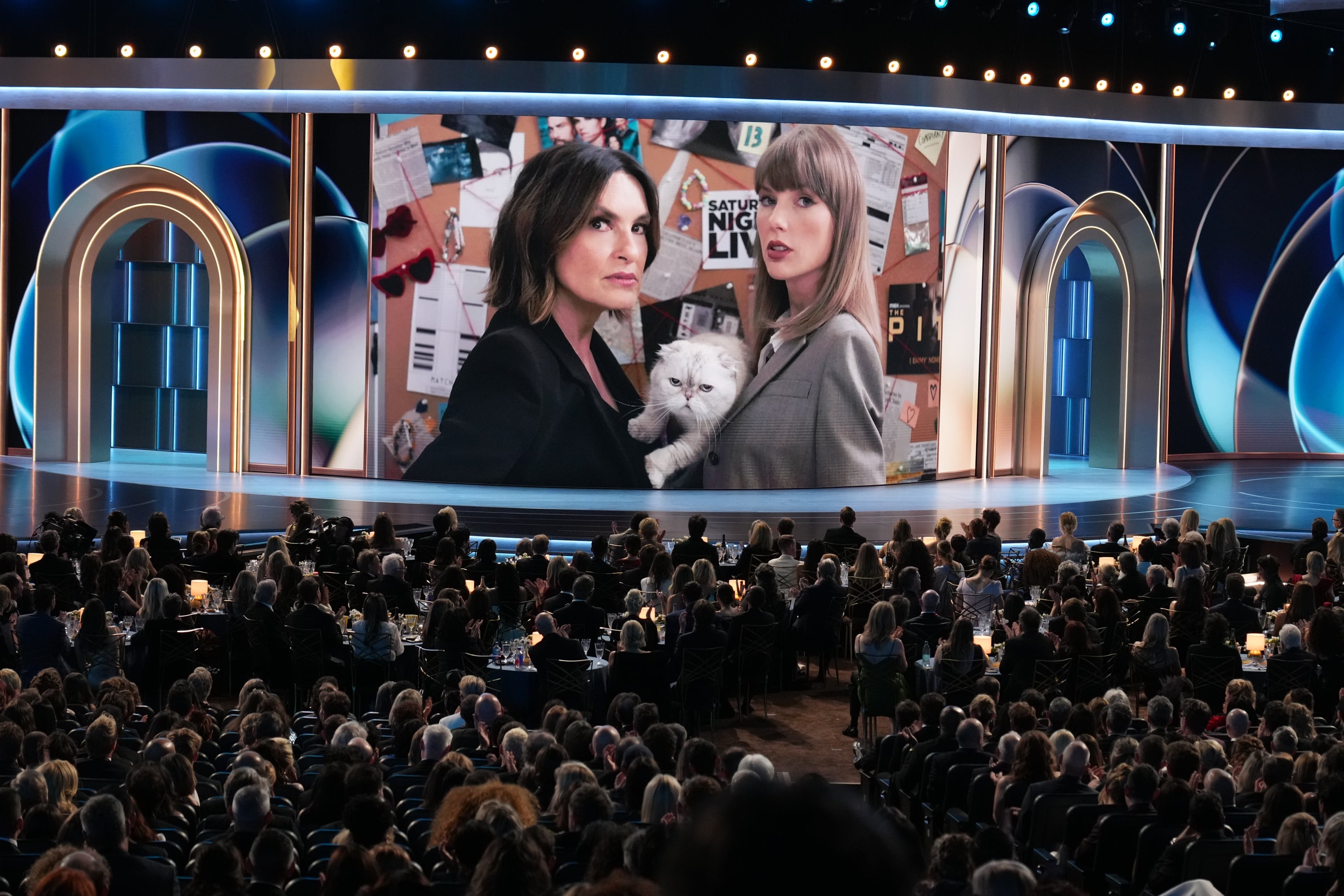 Emmy Awards highlights: Mariska Hargitay sings, Taylor Swift jokes in a skit and 'Buffy' alum unite
